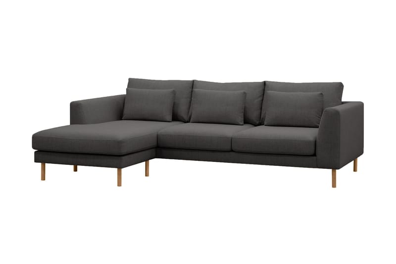 Florenz 3-personers Venstrevendt L-formet Chaiselongsofa i Stof - Mørkegrå - Møbler - Sofaer - Sofa med chaiselong - 3 personers sofa med chaiselong