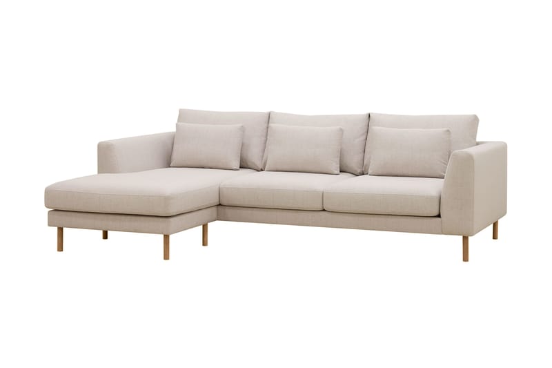Florenz 3-personers Venstrevendt L-formet Chaiselongsofa i Stof - Beige - Møbler - Sofaer - Sofa med chaiselong