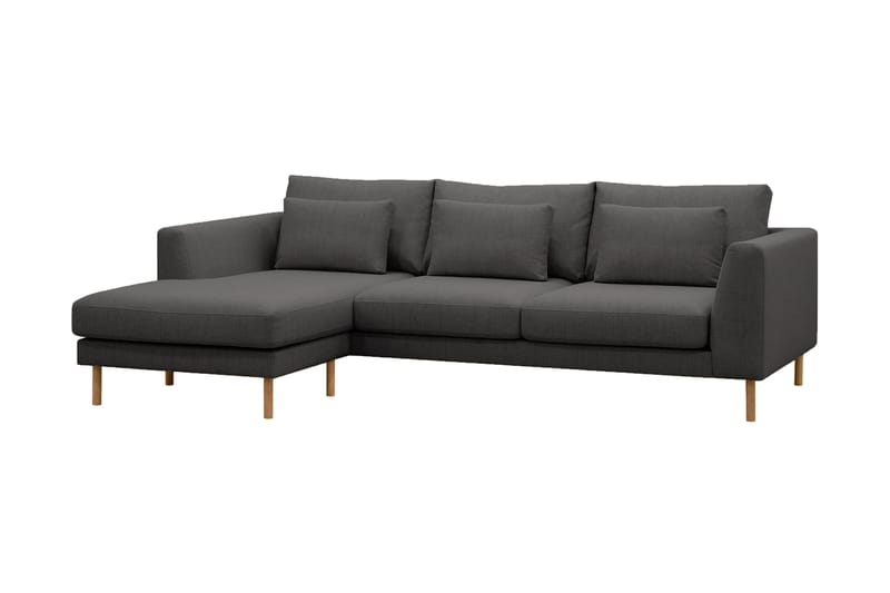 Florenz 3-personers Venstrevendt L-formet Chaiselongsofa i Stof - Mørkegrå - Møbler - Sofaer - Sofa med chaiselong