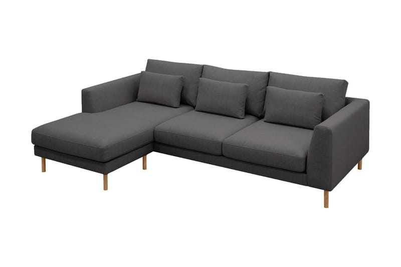 Florenz 3-personers Venstrevendt L-formet Chaiselongsofa i Stof - Mørkegrå - Møbler - Sofaer - Sofa med chaiselong