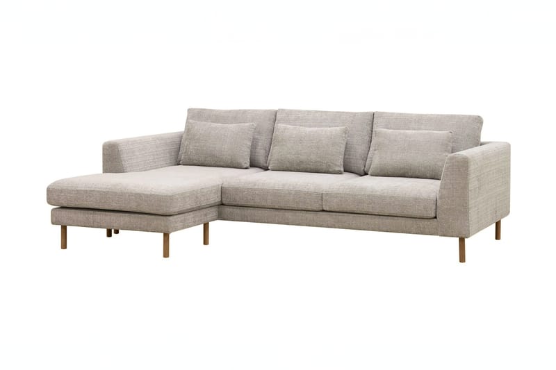 Florenz 3-personers Venstrevendt L-formet Chaiselongsofa i Chenille - Grå / Beige - Møbler - Sofaer - Sofa med chaiselong