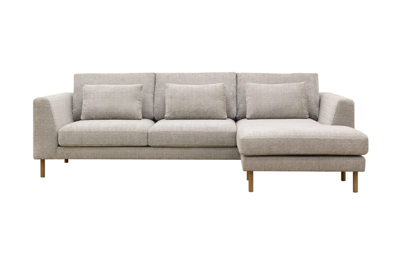 Florenz 3-personers Højrevendt L-formet Chaiselongsofa i Chenille - Grå / Beige - Møbler - Sofaer - Sofa med chaiselong