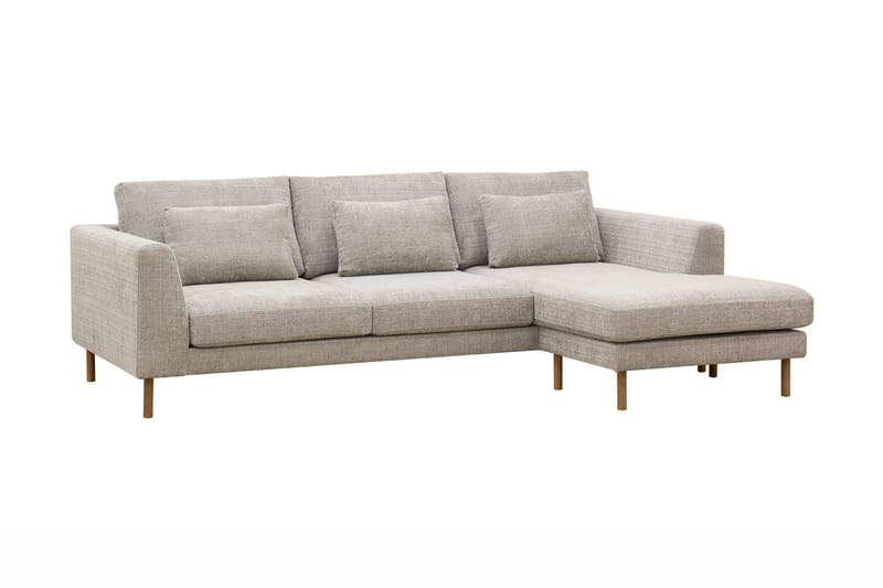 Florenz 3-personers Højrevendt L-formet Chaiselongsofa i Chenille - Grå / Beige - Møbler - Sofaer - Sofa med chaiselong