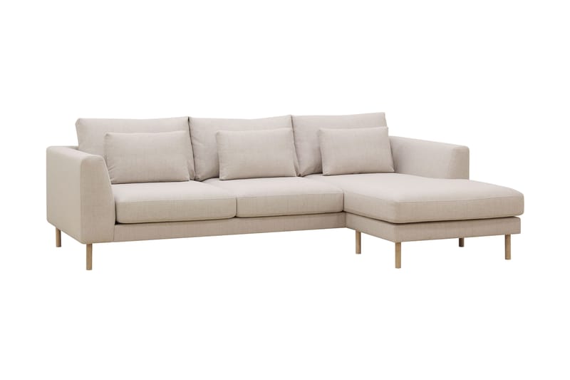 Florenz 3-personers Højrevendt L-formet Chaiselongsofa i Stof - Beige - Møbler - Sofaer - Sofa med chaiselong