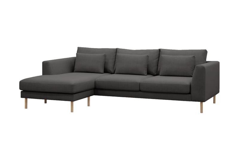 Florenz 3-personers Venstrevendt L-formet Chaiselongsofa i Stof - Mørkegrå - Møbler - Sofaer - Sofa med chaiselong
