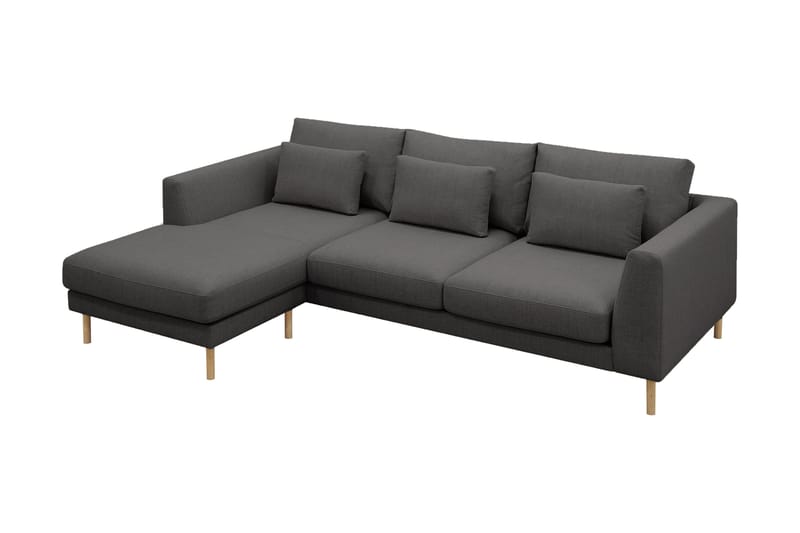 Florenz 3-personers Venstrevendt L-formet Chaiselongsofa i Stof - Mørkegrå - Møbler - Sofaer - Sofa med chaiselong