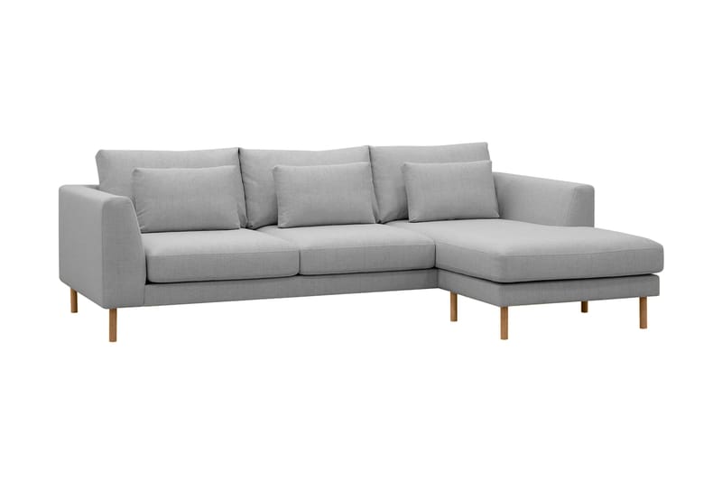 Florenz 3-personers Højrevendt L-formet Chaiselongsofa i Stof - Lysegrå - Møbler - Sofaer - Sofa med chaiselong - 3 personers sofa med chaiselong