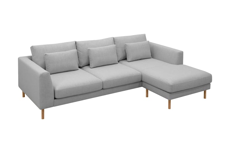 Florenz 3-personers Højrevendt L-formet Chaiselongsofa i Stof - Lysegrå - Møbler - Sofaer - Sofa med chaiselong - 3 personers sofa med chaiselong