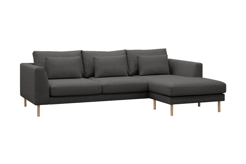 Florenz 3-personers Venstrevendt L-formet Chaiselongsofa i Stof - Mørkegrå - Møbler - Sofaer - Sofa med chaiselong - 3 personers sofa med chaiselong