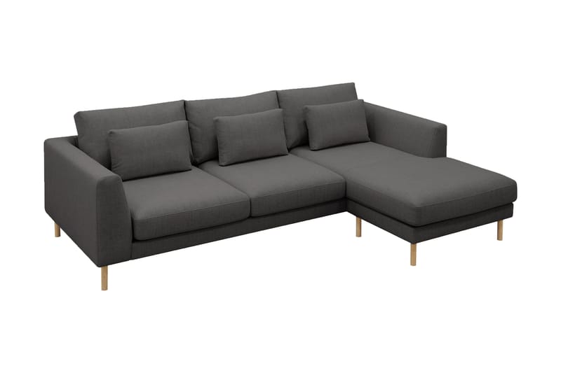 Florenz 3-personers Venstrevendt L-formet Chaiselongsofa i Stof - Mørkegrå - Møbler - Sofaer - Sofa med chaiselong - 3 personers sofa med chaiselong