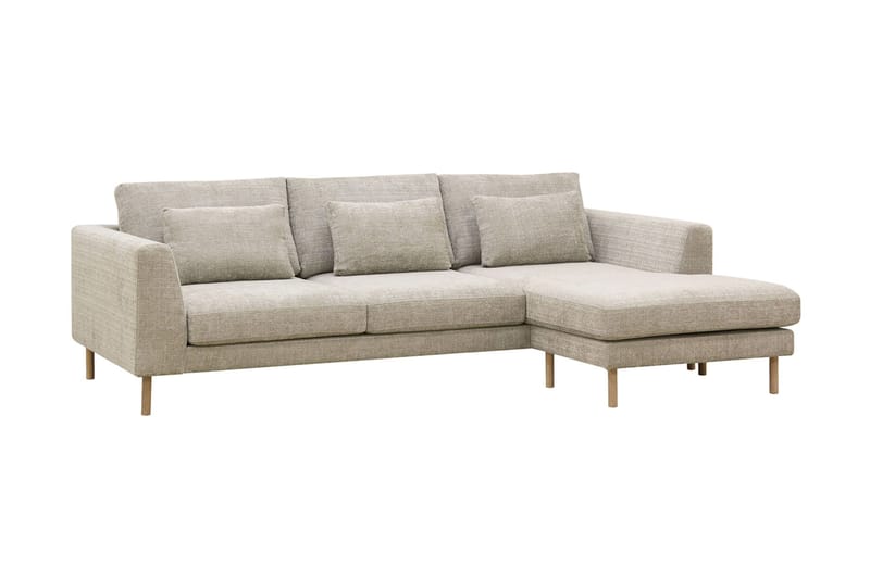 Florenz 3-personers Højrevendt L-formet Chaiselongsofa i Chenille - Grå / Beige - Møbler - Sofaer - Sofa med chaiselong