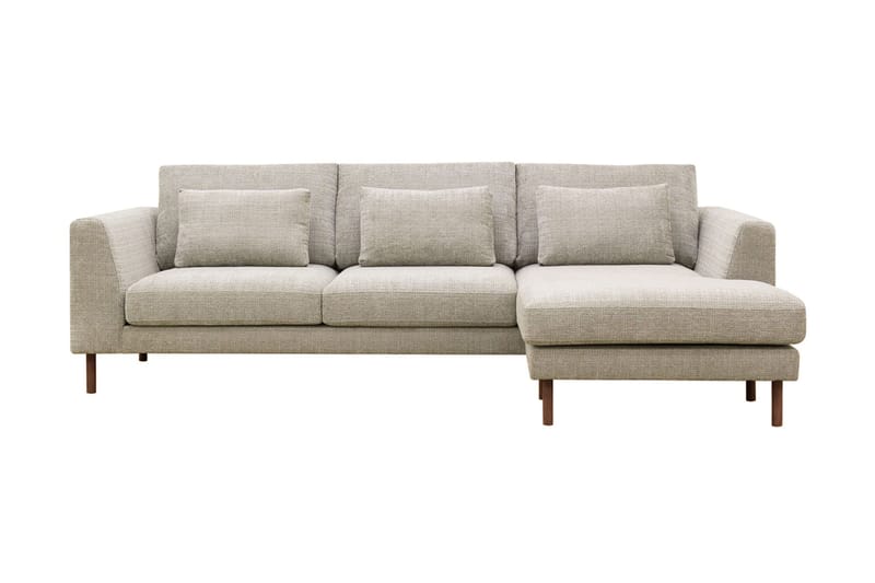 Florenz 3-personers Højrevendt L-formet Chaiselongsofa i Chenille - Grå / Beige - Møbler - Sofaer - Sofa med chaiselong