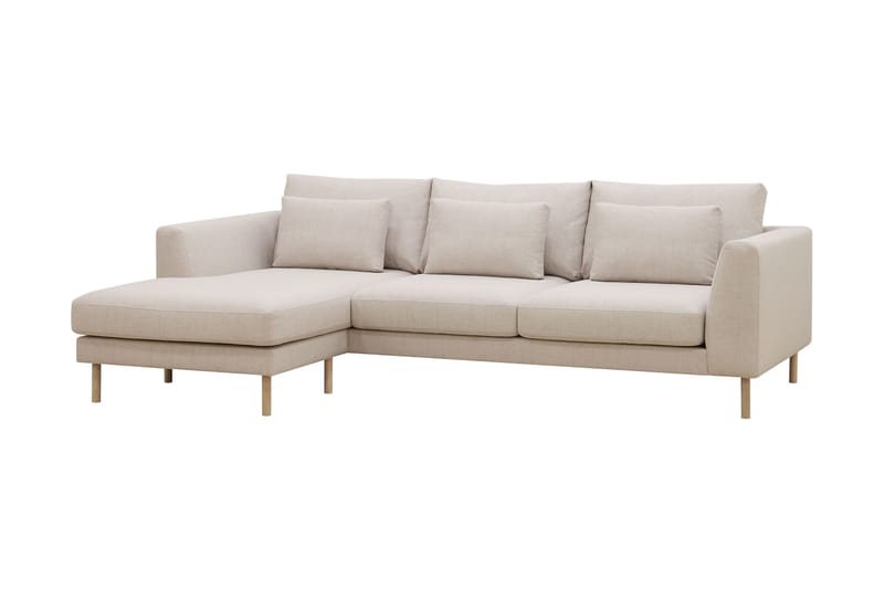 Florenz 3-personers Venstrevendt L-formet Chaiselongsofa i Stof - Beige - Møbler - Sofaer - Sofa med chaiselong