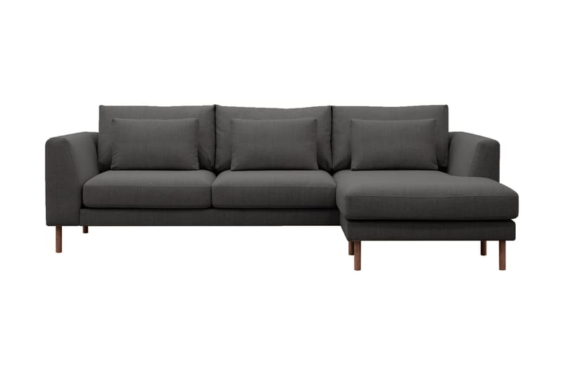 Florenz 3-personers Venstrevendt L-formet Chaiselongsofa i Stof - Mørkegrå - Møbler - Sofaer - Sofa med chaiselong