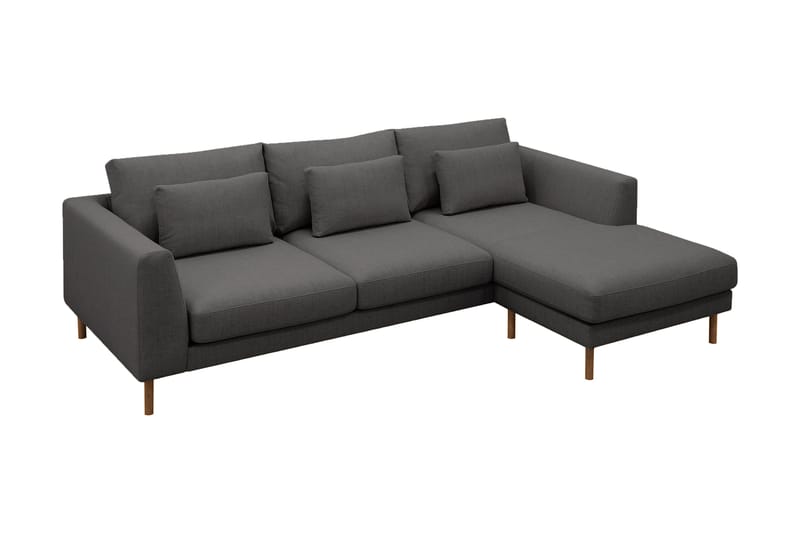 Florenz 3-personers Venstrevendt L-formet Chaiselongsofa i Stof - Mørkegrå - Møbler - Sofaer - Sofa med chaiselong