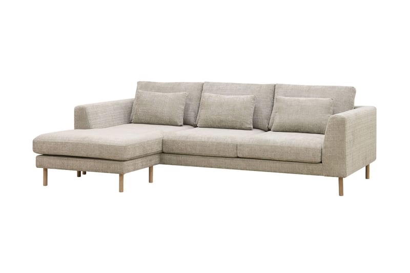 Florenz 3-personers Venstrevendt L-formet Chaiselongsofa i Chenille - Grå / Beige - Møbler - Sofaer - Sofa med chaiselong