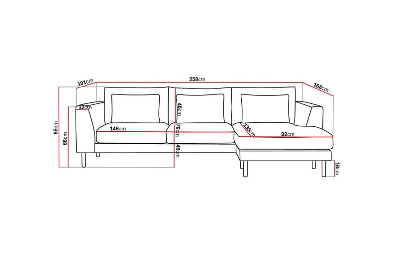Florenz 3-personers Sofa med Divan Højre - Lysegrå - Møbler - Sofaer - Sofa med chaiselong