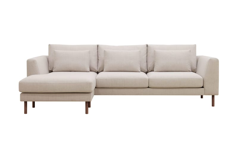Florenz 3-personers Venstrevendt L-formet Chaiselongsofa i Stof, Beige
