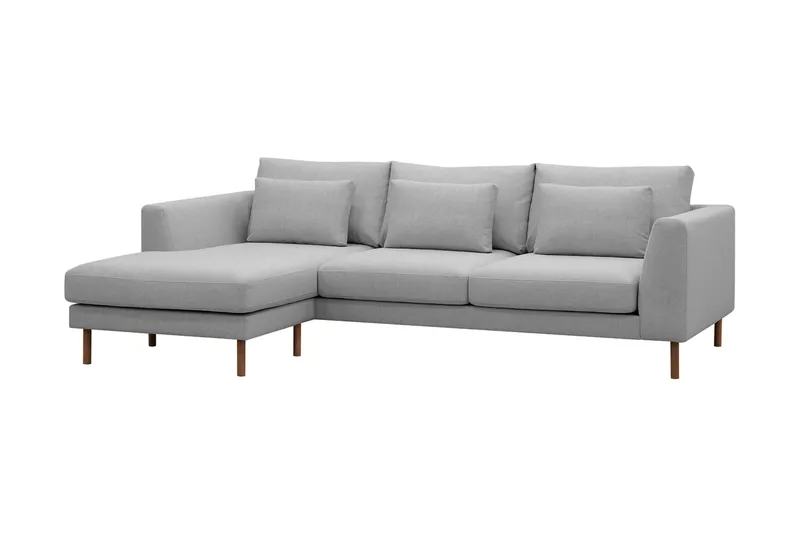 Florenz 3-personers Venstrevendt L-formet Chaiselongsofa i Stof - Lysegrå - Møbler - Sofaer - Sofa med chaiselong - 3 personers sofa med chaiselong