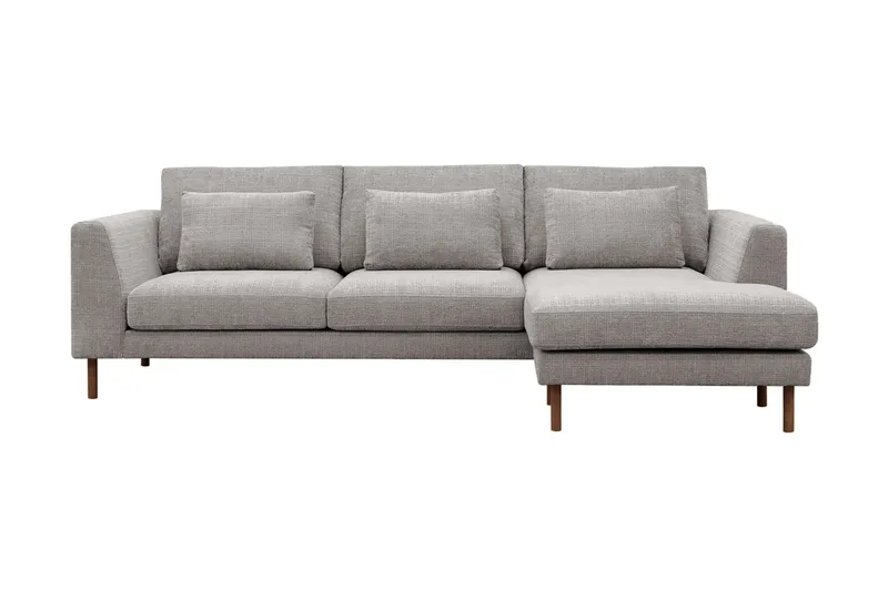 Florenz 3-personers Sofa med Divan Højre - Lysegrå - Møbler - Sofaer - Sofa med chaiselong - 3 personers sofa med chaiselong