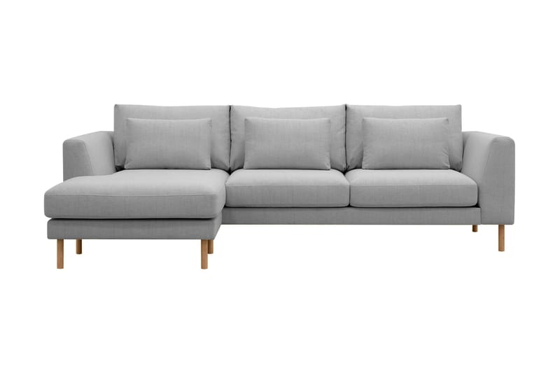Florenz 3-personers Venstrevendt L-formet Chaiselongsofa i Stof - Lysegrå - Møbler - Sofaer - Sofa med chaiselong - 3 personers sofa med chaiselong