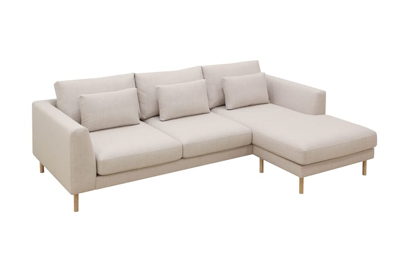 Florenz 3-personers Højrevendt L-formet Chaiselongsofa i Stof - Beige - Møbler - Sofaer - Sofa med chaiselong - 3 personers sofa med chaiselong