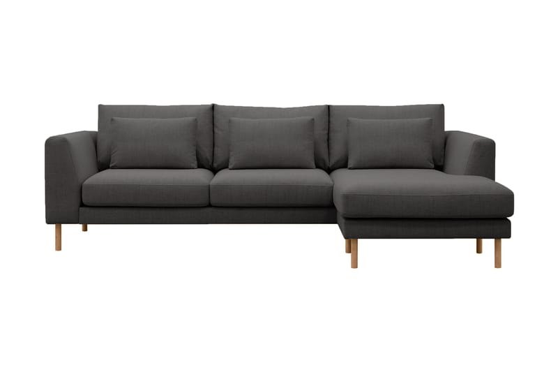 Florenz 3-personers Venstrevendt L-formet Chaiselongsofa i Stof - Mørkegrå - Møbler - Sofaer - Sofa med chaiselong - 3 personers sofa med chaiselong