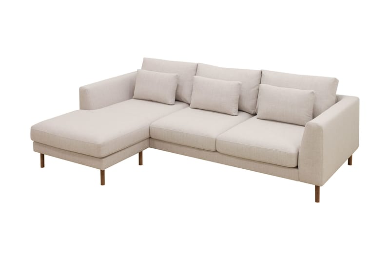 Florenz 3-personers Venstrevendt L-formet Chaiselongsofa i Stof - Beige - Møbler - Sofaer - Sofa med chaiselong - 3 personers sofa med chaiselong