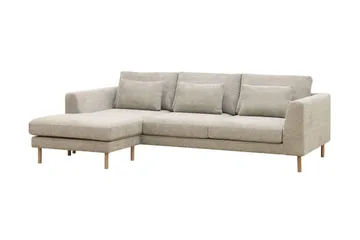 Florenz 3-personers Venstrevendt L-formet Chaiselongsofa i Chenille - Grå/Beige - Møbler - Sofaer - Sofa med chaiselong