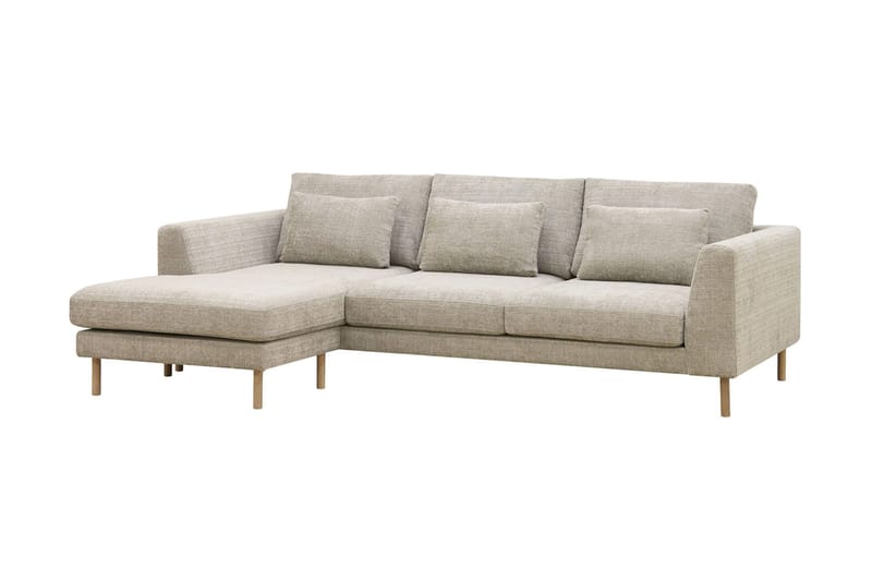 Florenz 3-personers Venstrevendt L-formet Chaiselongsofa i Chenille - Grå / Beige - Møbler - Sofaer - Sofa med chaiselong - 3 personers sofa med chaiselong