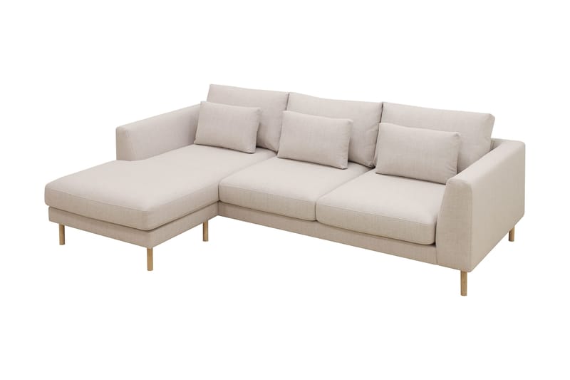 Florenz 3-personers Venstrevendt L-formet Chaiselongsofa i Stof - Beige - Møbler - Sofaer - Sofa med chaiselong - 3 personers sofa med chaiselong