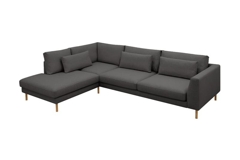 Florenz 4-personers Venstrevendt L-formet Chaiselongsofa i Stof - Mørkegrå - Møbler - Sofaer - Sofa med chaiselong - 4 personers sofa med chaiselong