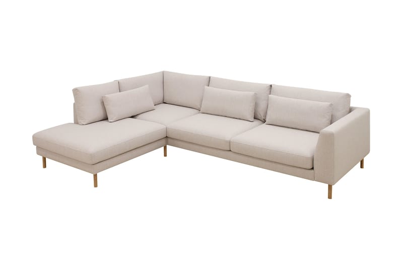 Florenz 4-personers Venstrevendt L-formet Chaiselongsofa i Stof - Beige - Møbler - Sofaer - Sofa med chaiselong - 4 personers sofa med chaiselong