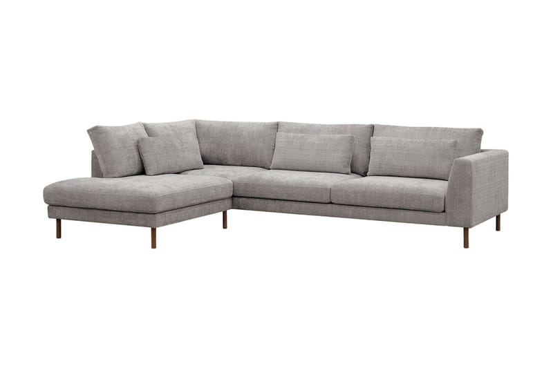 Florenz 4-personers Venstrevendt L-formet Chaiselongsofa i Chenille - Lysegrå - Møbler - Sofaer - Sofa med chaiselong - 4 personers sofa med chaiselong