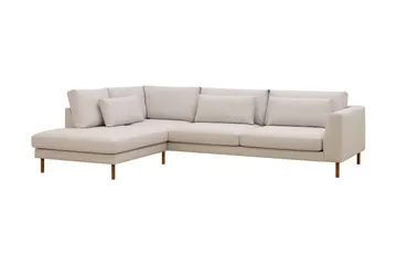 Florenz 4-personers Venstrevendt L-formet Chaiselongsofa i Stof - Beige - Møbler - Sofaer - Sofa med chaiselong