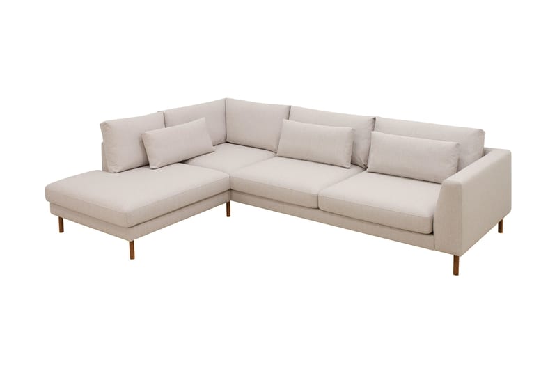 Florenz 4-personers Venstrevendt L-formet Chaiselongsofa i Stof - Beige - Møbler - Sofaer - Sofa med chaiselong - 4 personers sofa med chaiselong