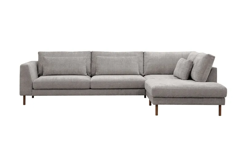 Florenz 4-personers Højrevendt L-formet Chaiselongsofa i Chenille - Lysegrå - Møbler - Sofaer - Sofa med chaiselong - 4 personers sofa med chaiselong