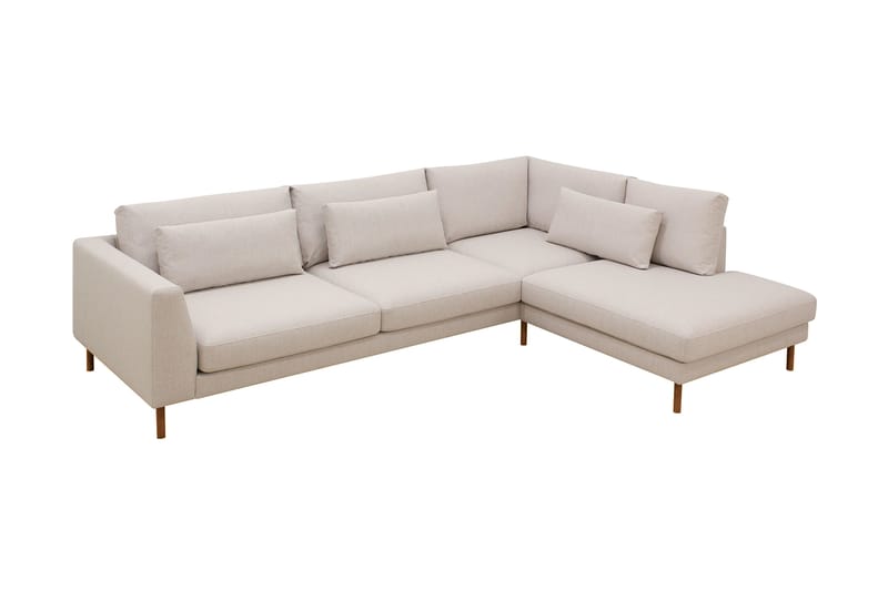 Florenz 4-personers Højrevendt L-formet Chaiselongsofa i Stof - Beige - Møbler - Sofaer - Sofa med chaiselong - 4 personers sofa med chaiselong