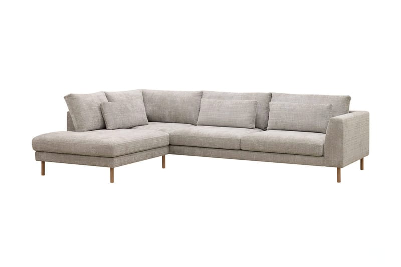 Florenz 4-personers Venstrevendt L-formet Chaiselongsofa i Stof - Grå / Beige - Møbler - Sofaer - Sofa med chaiselong - 4 personers sofa med chaiselong