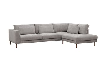 Florenz 4-personers Højrevendt L-formet Chaiselongsofa i Chenille - Lysegrå - Møbler - Sofaer - Sofa med chaiselong