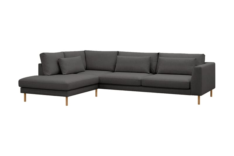 Florenz 4-personers Venstrevendt L-formet Chaiselongsofa i Stof - Mørkegrå - Møbler - Sofaer - Sofa med chaiselong - 4 personers sofa med chaiselong