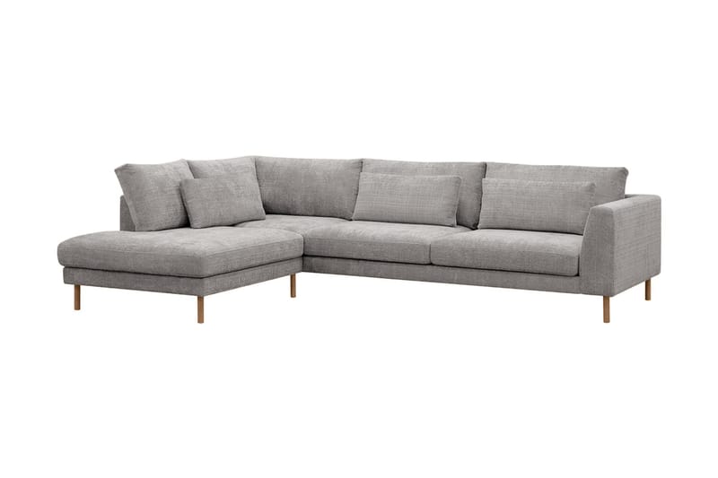 Florenz 4-personers Venstrevendt L-formet Chaiselongsofa i Chenille - Lysegrå - Møbler - Sofaer - Sofa med chaiselong - 4 personers sofa med chaiselong