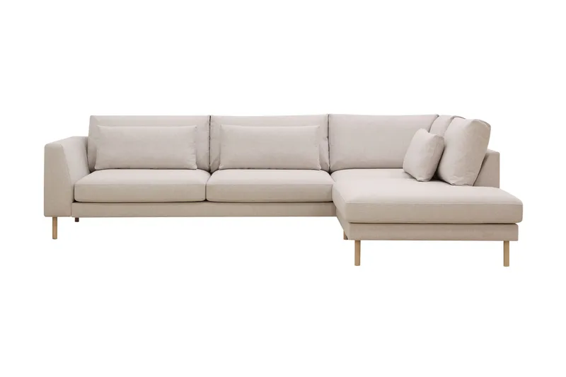 Florenz 4-personers Højrevendt L-formet Chaiselongsofa i Stof - Beige - Møbler - Sofaer - Sofa med chaiselong - 4 personers sofa med chaiselong