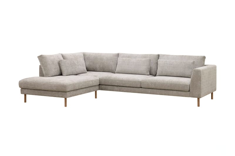 Florenz 4-personers Venstrevendt L-formet Chaiselongsofa i Stof - Grå / Beige - Møbler - Sofaer - Sofa med chaiselong