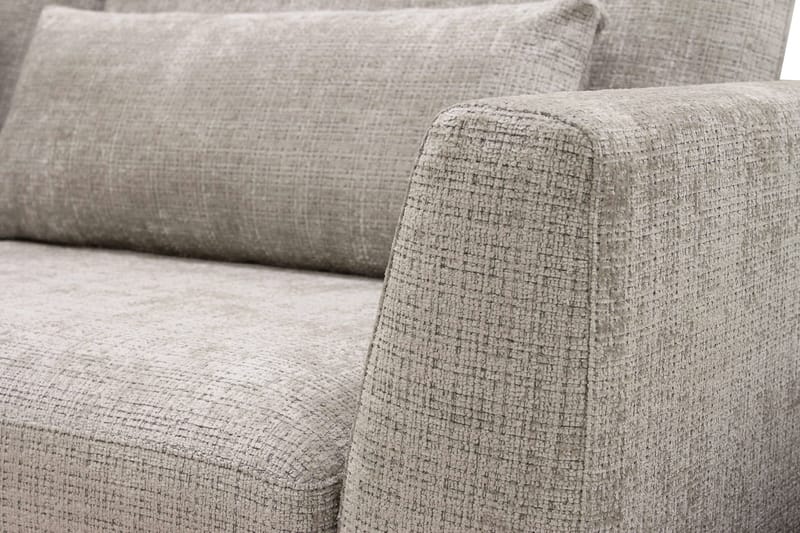 Florenz 4-personers Venstrevendt L-formet Chaiselongsofa i Stof - Grå / Beige - Møbler - Sofaer - Sofa med chaiselong