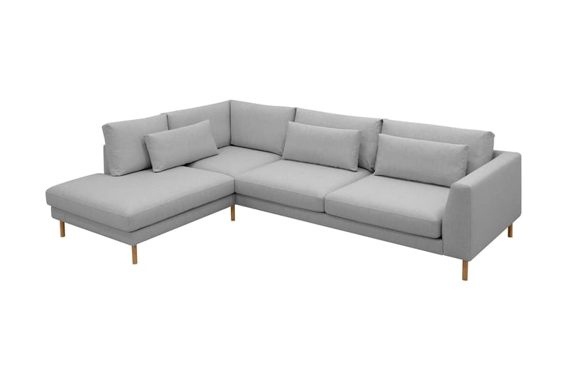 Florenz 4-personers Venstrevendt L-formet Chaiselongsofa i Stof - Lysegrå - Møbler - Sofaer - Sofa med chaiselong