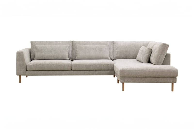 Florenz 4-personers Højrevendt L-formet Chaiselongsofa i Stof - Grå / Beige - Møbler - Sofaer - Sofa med chaiselong