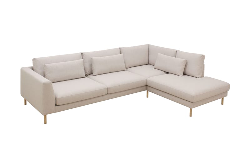 Florenz 4-personers Højrevendt L-formet Chaiselongsofa i Stof - Beige - Møbler - Sofaer - Sofa med chaiselong