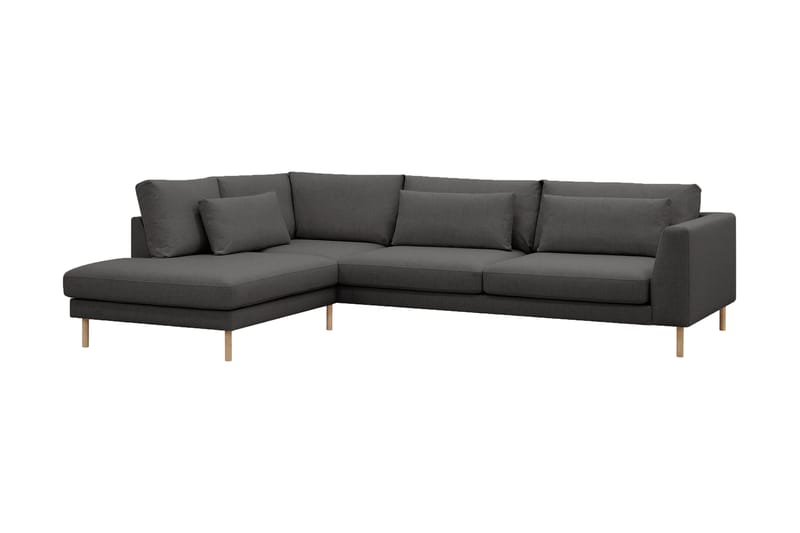 Florenz 4-personers Venstrevendt L-formet Chaiselongsofa i Stof - Mørkegrå - Møbler - Sofaer - Sofa med chaiselong