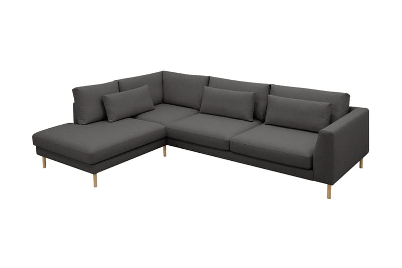 Florenz 4-personers Venstrevendt L-formet Chaiselongsofa i Stof - Mørkegrå - Møbler - Sofaer - Sofa med chaiselong